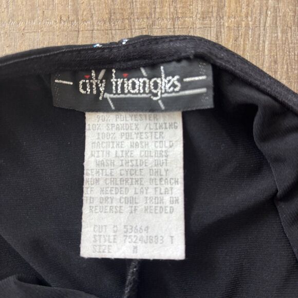 Vintage City Triangles Womens Y2K Babydoll Maxi Dress Size M Hoco Formal Glitter - Picture 7 of 14